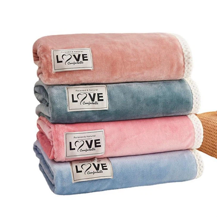 100% polyester coral fleece printed gift blanket