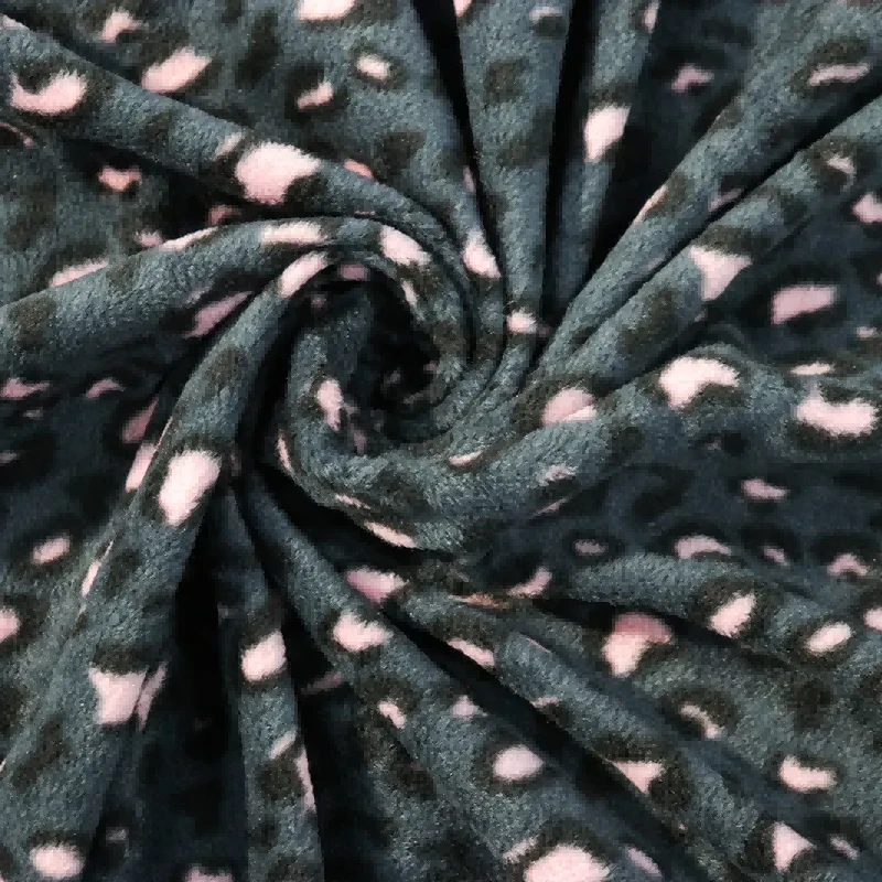 Leopard Print Polar Fleece Rib audinys