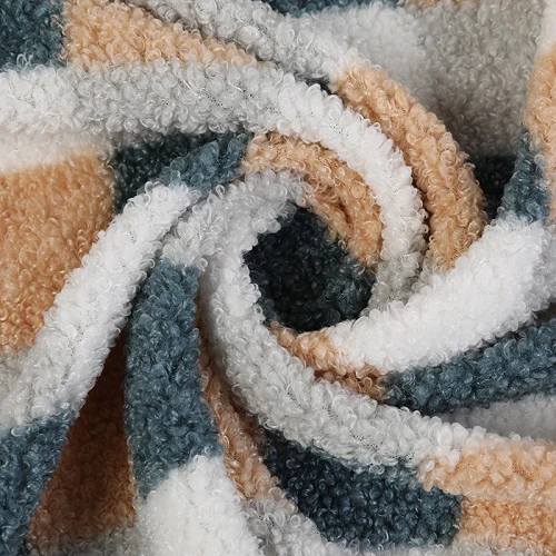 Plaid Print Sherpa Fleece audinys