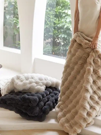 Rabbit Faux Fur Blanket