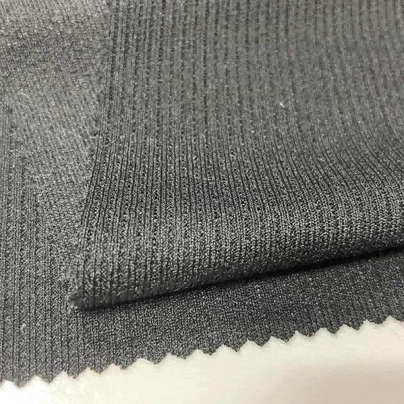 Recycled Knitted Rib Stretch Fabric in stock