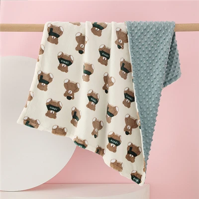 Dvisluoksnės Minky Dots antklodės