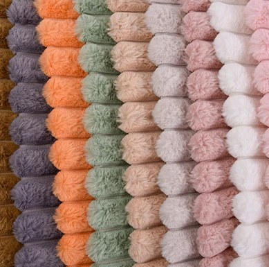 Stripe Rabbit Faux Fur Fabric