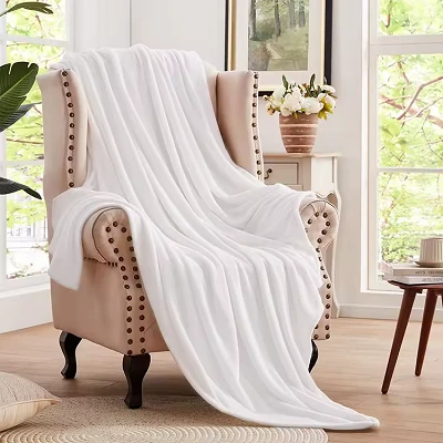 Flannel White Blanket
